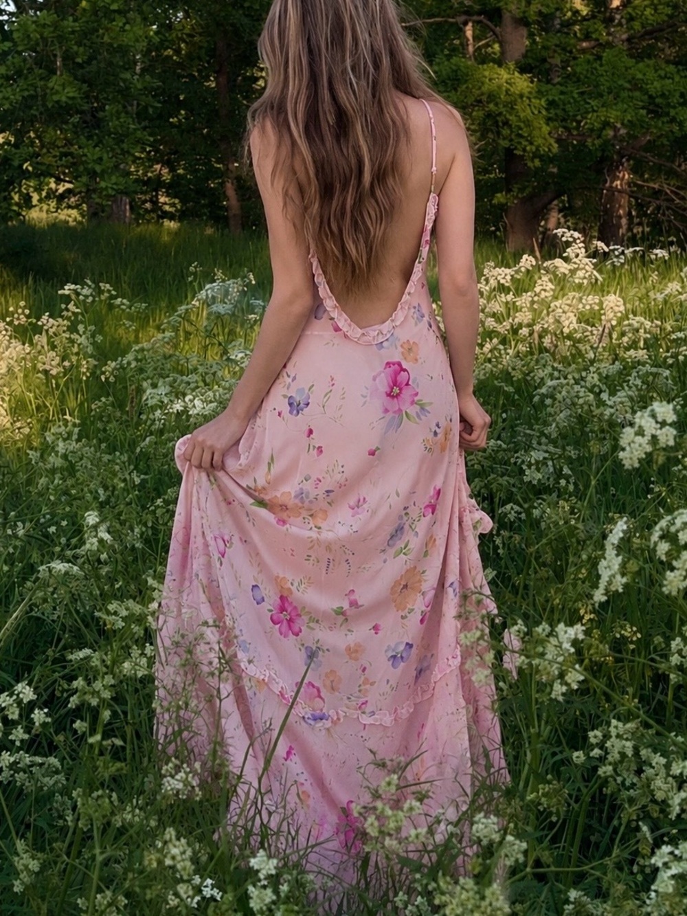 Vintage Victoria's Secret Sheer Floral Maxi Dress - Picture 2 of 7